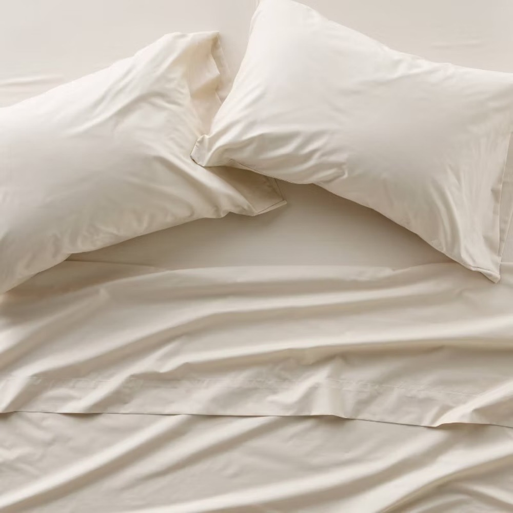 Standard 400 Thread Count Percale Pillowcases Natural - Casaluna™ - Picture 3 of 8
